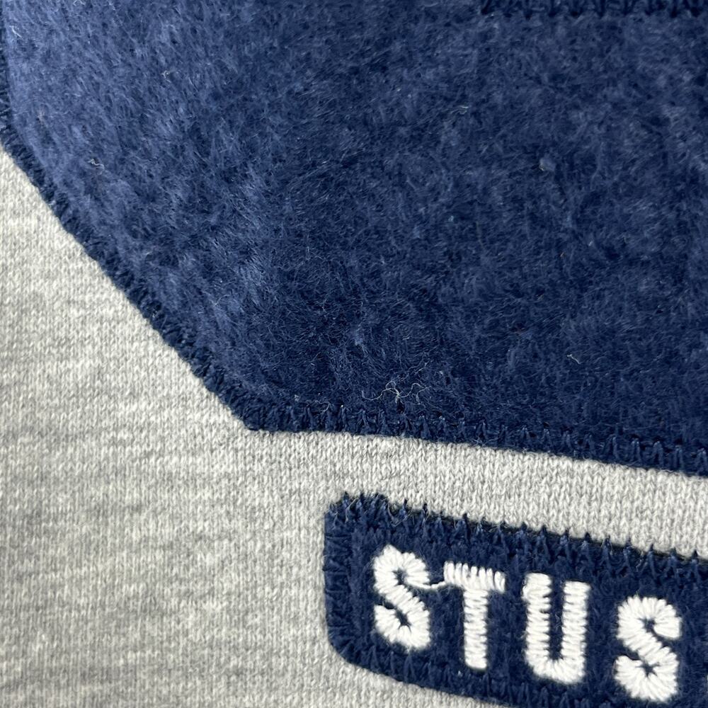 STUSSY Sweatshirt Mens 2XL State Crew Fleece Pullover Cotton Blend Gray USA VTG - Picture 8 of 14